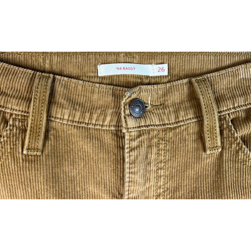 Levis Women's '94 Baggy Mid-Rise Corduroy Jeans Camel  Size 26  Boho Skater - Picture 11 of 15